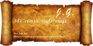 Jánosik Gyöngyi névjegykártya